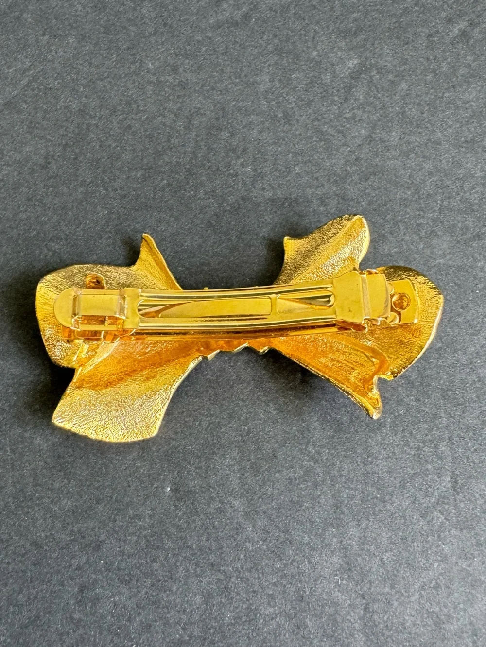 Vintage Bow Hair Clip Gold‎ Tone Large Barrette 90s Y2K Coquette Feminine